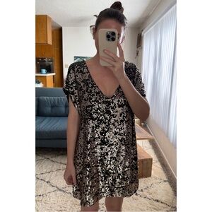 Free People Black and Gold Sequin Mini Dress XS
